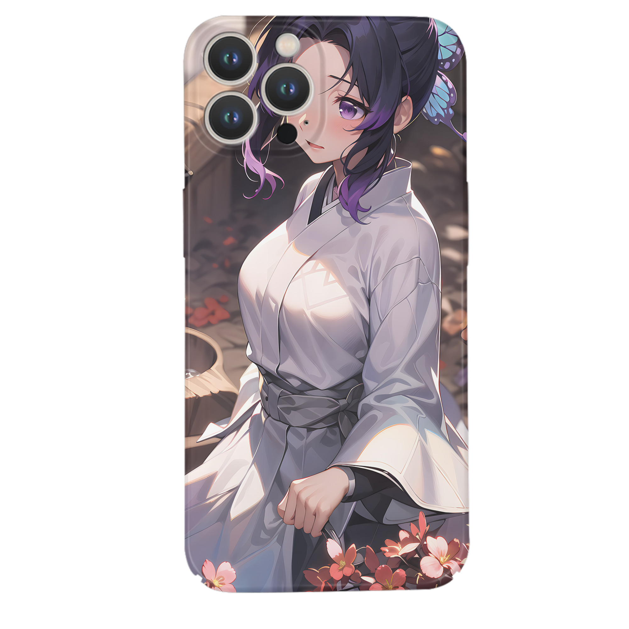 （画像用） 鬼滅の刃（きめつのやいば）蟲柱-胡蝶 しのぶ／こちょう しのぶ Kochou Shinobu 【iPhone 14シリーズ対応】ハードケース